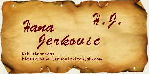 Hana Jerković vizit kartica